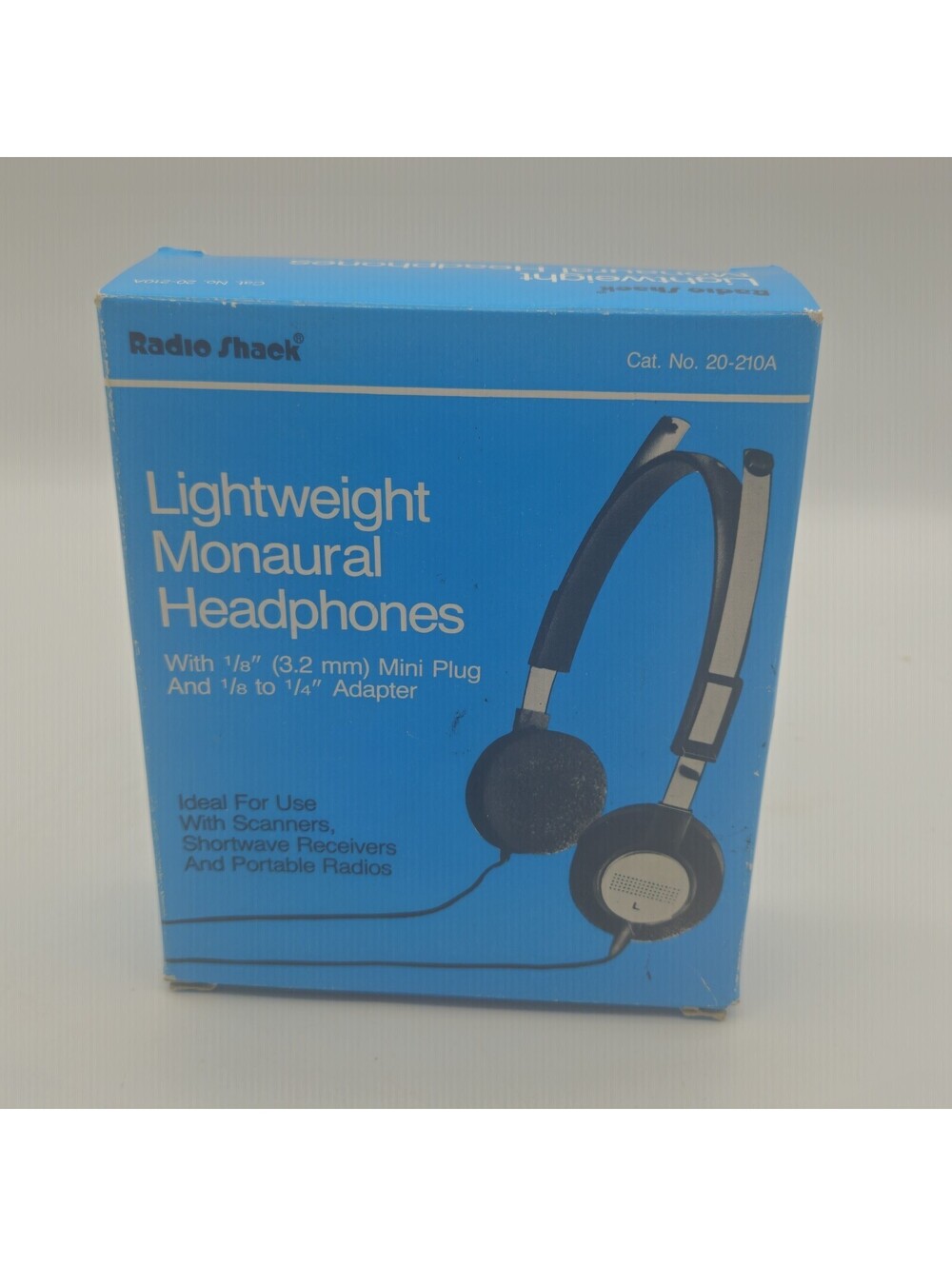 Radio Shack Lightweight Monaural Headphones 1/8 Mini Plug #20-210A New/OldStock